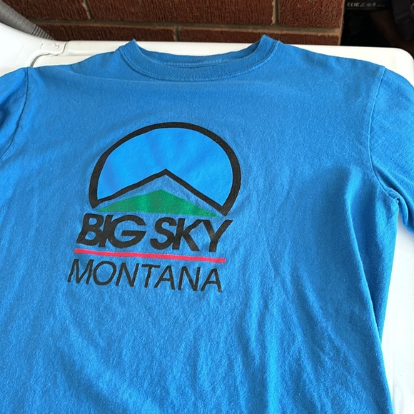 Champion Authentic Athletic Apparel Blue Short Sleeves Tee Big Sky Montana Men S - Picture 12 of 16
